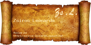 Zsiros Leonarda névjegykártya